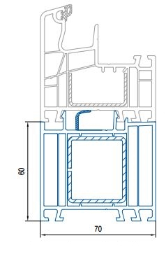 60mm Rahmenverbreiterung weiß (70) Aluplast 140207 Bautiefe 70mm - Detail 1