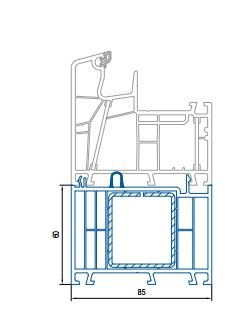 60mm Rahmenverbreiterung weiß (85) Aluplast 180203 Bautiefe 85mm - Detail 1
