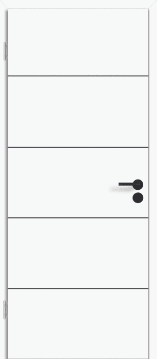 735x1.985 JELD-WEN Tür Villa 14 SV Weiß lackiert WL10 DIN LI Linien schwarz, Röhrenspan, Rundprofil aufrecht - Detail 1