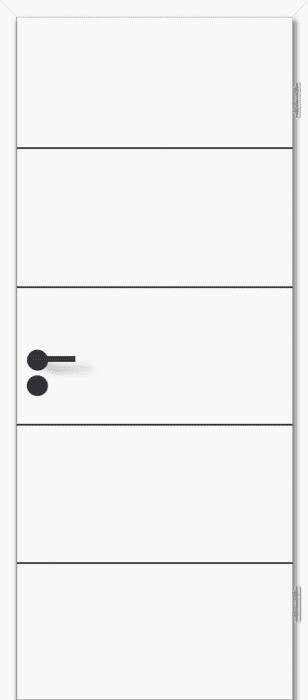 860x1.985 JELD-WEN Tür Villa 14 SV Weiß lackiert WL10 DIN RE Linien schwarz, Röhrenspan, Rundprofil aufrecht - Detail 1