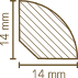 D24 (D19) Viertelstab 14x14mm Abachi roh 2,00m #14.14, Leistenkarte 1 - More 2