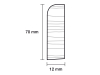 Fußleiste Fichte 12x70 abgerundet,roh - 2,4m 2,40 m; # E06 Leistenkoffer - More 2