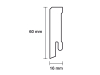 C95 Fußleiste eckig, gefast 16x60 MDF weiß lack. RAL 9016, 2,44 m - More 2