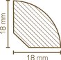 D14 Viertelstab 18x18 18.31 Abachi weiß lackiert 2,00 m # D14 Leistenkoffer #08170346N - More 2