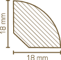 D16 Viertelstab 18x18 Buche lackiert 2,40 m; # D16 Leistenkoffer - More 2
