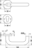 Rosetten-WSG PDH3102 U-Form Edelstahl matt PZ LI, 8 mm, Türdicke 37-46 mm, Drückerrosette 1-tlg. - More 2