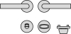 HOPPE Rosettengarnitur Amsterdam Edelstahl F69 PZ E1400/42H/42HKVS SERTOS, 8 mm, Türd. 40-45 mm, - More 2