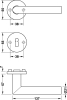 Rosettengarnitur FSB 121076 L-Form Edelst. matt PZ ASL-Technik, 8 mm, Türdicke 39-58 mm, - More 2