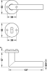 Rosettengarnitur FSB 121076 L-Form Edelst. matt WC ASL-Technik, 8/8 mm, Türdicke 39-58 mm, - More 2