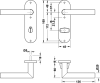 Kurzschildgarnit. PDH4103 L-Form Edelstahl matt WC LI, 8/78/8 mm, Türd. 37-52 mm, Schilder gerundet - More 2