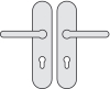 HOPPE HAT-Drückergrt. Paris Aluminium F1 ES1 86G/3331/3310/138, 10/92 mm, Td. 67-72 mm, - More 2