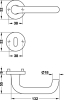 HOPPE Rosettengarnitur Paris Aluminium F1 SK-OL 138/42KV/42KVS, 8 mm, Türdicke 37-42 mm, - More 2