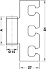 Glastür-Rahmenteil VX 3-D 48,5 mm für Office-Glastürbänder, Edelstahl blank - More 2