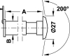 Türspion Messing verchromt mit Klappe Blickwinkel 200°, Ø 14 mm, Türdicke 35-55 mm - More 2