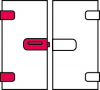 Glastür-Beschlagset GHP 103 UV f. Drü.-Rosette RE Office/Office, Rundform, Edelstahl matt, o. Griffe - More 2