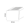 Döllken TKNG A40 0110 schwarz / 0138 hellgrau PVC-Treppenkante, 250 cm 40/40mm   VE=10 x 2,5 m - More 2