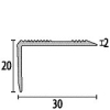 Küberit Winkelprofil gebohrt 30x20x2mm Typ 227 Alu-silber 250cm # 31627044 - More 2