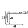 Küberit Treppenprofil gebohrt 44x28x2,5mm Typ 705 Alu-silber 500cm # 3 23 05 04 7 - More 2