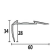 Küberit Treppenprofil gebohrt 60x28mm Typ 706 A Alu-silber 500cm # 32106047 - More 2