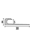 Küberit Abschlussprofil gebohrt 30x8x5mm Typ 806 Alu-silber 250cm # 31706044 - More 2
