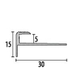 Küberit Treppenabschlussprofil geb.30x15x5mm Typ 807 Alu-silber 250cm # 3 17 07 04 4 - More 2