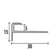 Küberit Treppenprofil geb.30x15x5mm Typ 807 Alu-silber 250cm # 31707044 - More 2