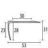 Küberit Treppenprofil gebohrt Alu-silber, 53x23mm Typ 713, Alu-silber 300cm # 3237130048 - More 2