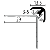 Küberit Clip-Außenecke ungebohrt, 90°-2-tlg-260cm Typ 153 U Alu pulverb.RAL9005 sw 3-5mm#2271537019 - More 2
