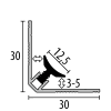 Küberit Clip-Innenecke ungebohrt, 90°-2-tlg-260cm Typ 163 U Alu pulverb.RAL9005 sw 3-5mm #2271637019 - More 2