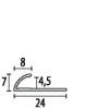 Küberit Einfassprofil mini SK 24x8,5x4,5mm Typ 380 SK + gebohrt, Alu-silber 270cm #21580045 - More 2