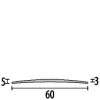 Küberit Übergangsschiene SK 60x3mm Typ 464 SK Alu-silber 270cm # 21564045 - More 2