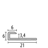 Küberit Abschlussprofil ungebohrt-260cm Typ 800 U Alu pulverb. RAL9005 schwarz #2118007019 - More 2