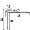 Küberit Treppenprofil 38x30x2,5mm beids. Einschub Typ 832 Alu-silber 250cm # 3238320044 - More 2