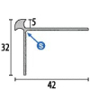 Küberit Treppenprofil gebohrt 42x32x5mm Typ 873 Alu-silber 250cm # 32373044 - More 2