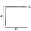 Küberit Winkelprofil Aluminium 45x40mm Typ 229 mit Zierrillen 3m edelstahloptik 31629028 - More 2