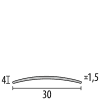 Küberit Übergangsprofil Alu. pulverbesch. 30mm Typ 459 SK 1m schwarz matt 2154597011 - More 2