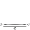 Küberit Übergangsprofil Aluminium glatt 60x3,00mm Typ 464 2,70m F4 silber 31264045 - More 2