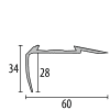 Küberit Treppenkantenprofil Aluminium Typ 706 A 2,5m F4 silber 32106044 - More 2