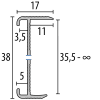 Küberit Treppenkantenprofil Alu. elox. 32,5x17mm Typ 844WS  3m silber 3238446048 - More 2
