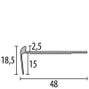 Küberit Treppenkantenprofil Aluminium 48x15mm Typ 859 mit Kleberillen 2,5m silber 32359044 - More 2