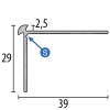 Küberit Treppenkantenprofil Aluminium 40x30x2,5mm Typ 870 mit Kleberillen 2,5m silber 32370044 - More 2
