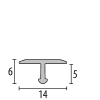 Küberit T-Profil Aluminium 290 2,7m F4 silber 21990045 - More 2