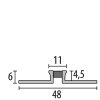 Küberit Dehnfugenprofil Aluminium m. Silikon-Einl. grau 302 S 4,5mm 2,5m F4 silber 21902344 - More 2