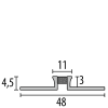 Küberit Dehnfugenprofil Aluminium m. Silikon-Einl. grau 301 S 3mm 2,5m F4 silber 2193010344 - More 2