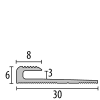 Küberit Abschlussprofil mit Einschub Aluminium Typ 804 5,0m F4 silber 3178040047 (ohne Nase) - More 2