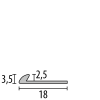 Küberit Abschlussprofil Aluminium 18x3,5mm Typ 356 versenkt gebohrt 2,5m silber 31756044 - More 2