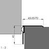 ARP45 Türschwellenprofil 45x45 mm silberfarbig (mit Silikondichtung grau) - More 2