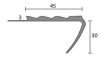 PVC-Treppenkante #13353  3mm Ansatz TK 45/30/3mm braun VE=20x2,50m - More 2