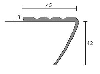 PVC-Treppenkante #13364   3mm Ansatz TK 45/42/3mm grau VE=20x2,50m - More 2