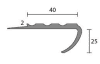 PVC-Treppenkante #13385   2mm Ansatz TK 40/25/2mm braun VE=20x2,50m - More 2